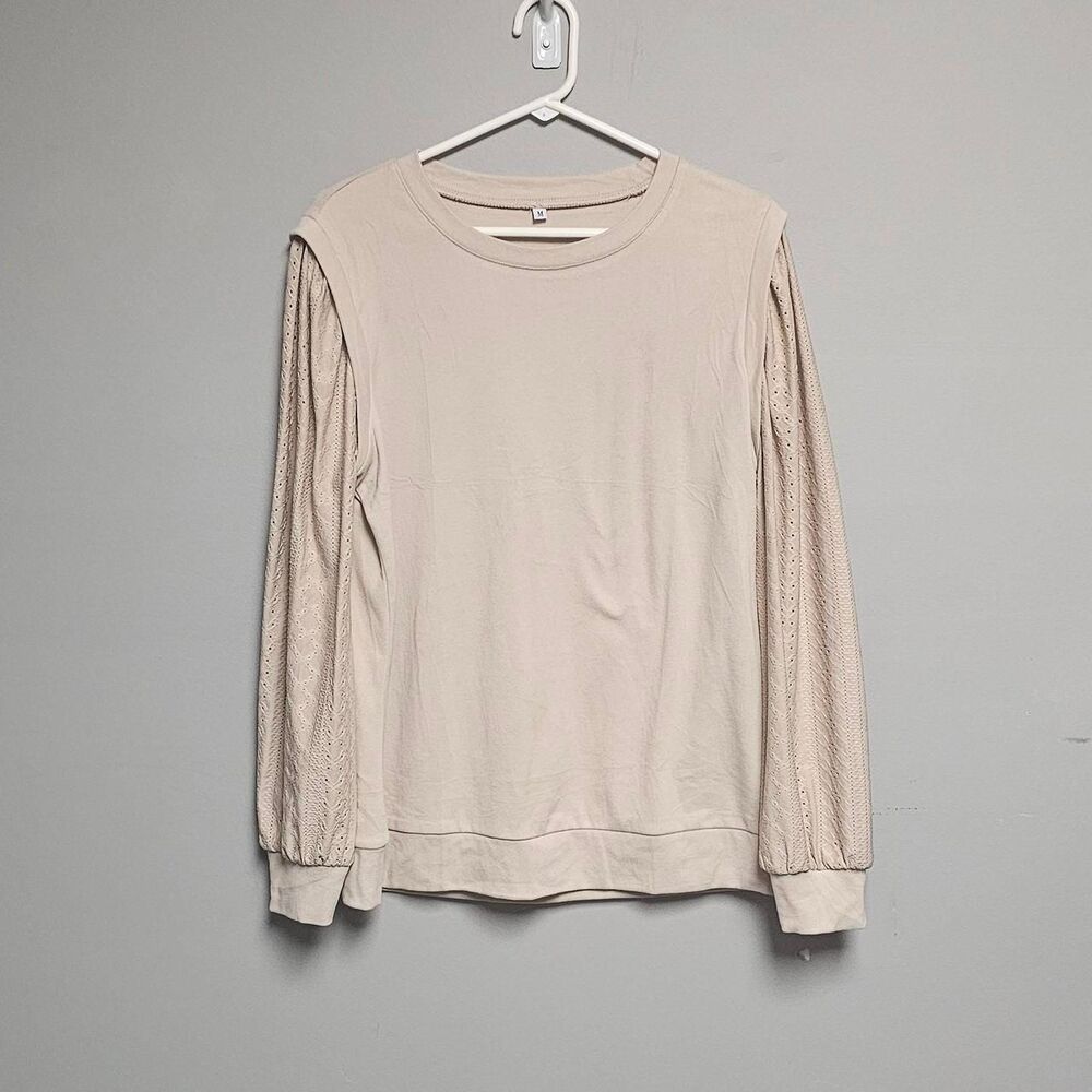 Shein Women's Cream and Tan Shirt